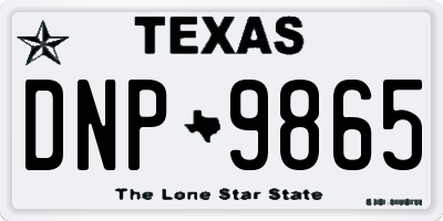 TX license plate DNP9865