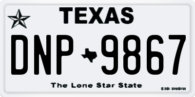 TX license plate DNP9867