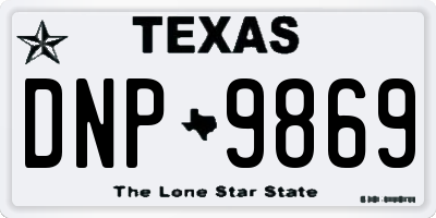 TX license plate DNP9869