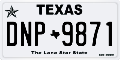 TX license plate DNP9871