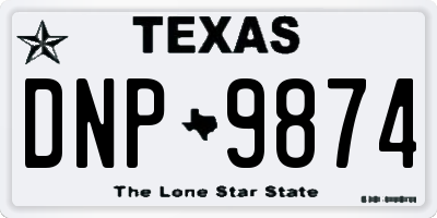 TX license plate DNP9874