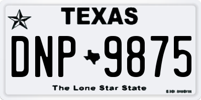 TX license plate DNP9875