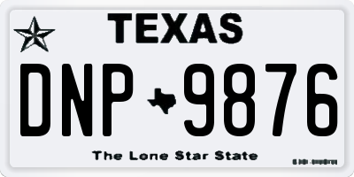 TX license plate DNP9876