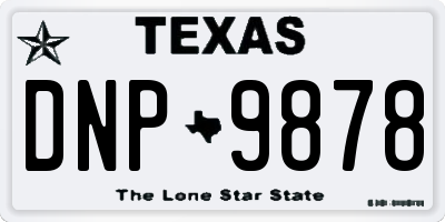 TX license plate DNP9878