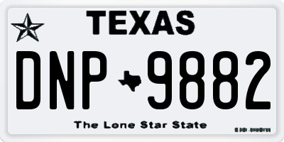 TX license plate DNP9882