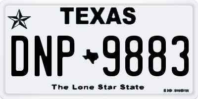 TX license plate DNP9883
