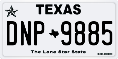 TX license plate DNP9885