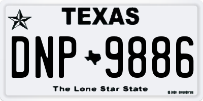TX license plate DNP9886