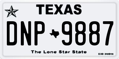 TX license plate DNP9887
