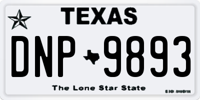 TX license plate DNP9893