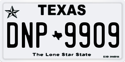 TX license plate DNP9909