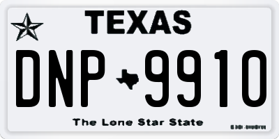 TX license plate DNP9910
