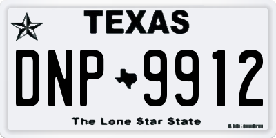 TX license plate DNP9912