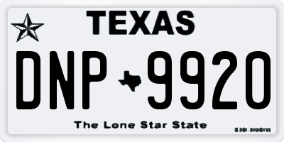 TX license plate DNP9920