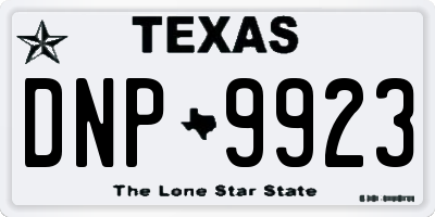 TX license plate DNP9923