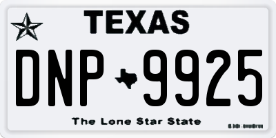 TX license plate DNP9925