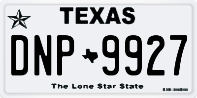 TX license plate DNP9927