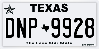TX license plate DNP9928