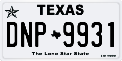 TX license plate DNP9931