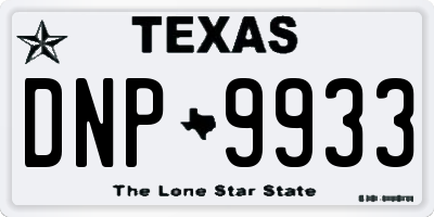 TX license plate DNP9933