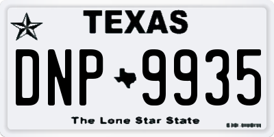 TX license plate DNP9935