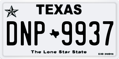 TX license plate DNP9937