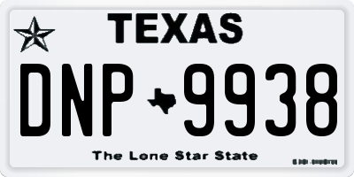 TX license plate DNP9938
