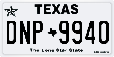 TX license plate DNP9940