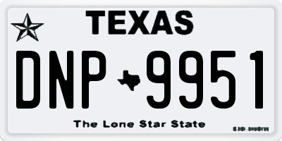 TX license plate DNP9951