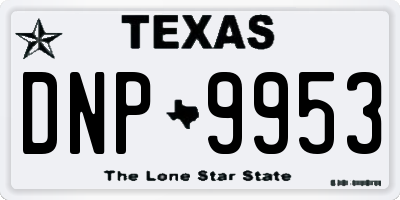 TX license plate DNP9953