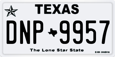 TX license plate DNP9957