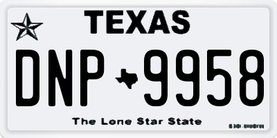 TX license plate DNP9958