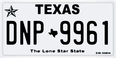 TX license plate DNP9961