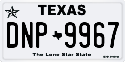 TX license plate DNP9967