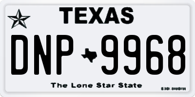 TX license plate DNP9968