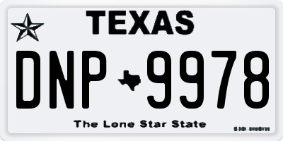 TX license plate DNP9978