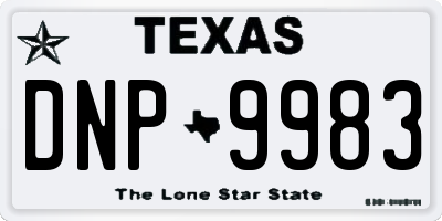 TX license plate DNP9983