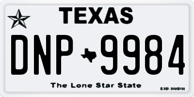 TX license plate DNP9984