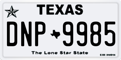 TX license plate DNP9985