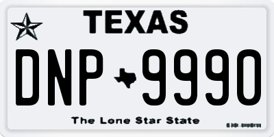 TX license plate DNP9990