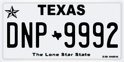 TX license plate DNP9992
