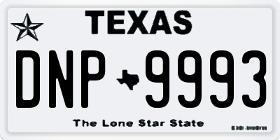 TX license plate DNP9993