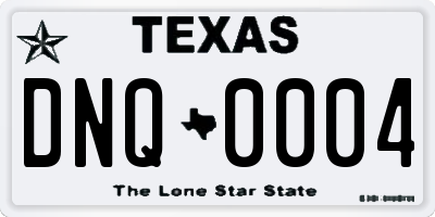 TX license plate DNQ0004