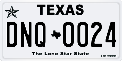 TX license plate DNQ0024