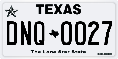 TX license plate DNQ0027