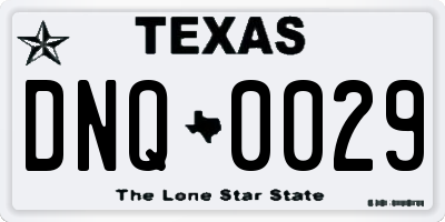 TX license plate DNQ0029