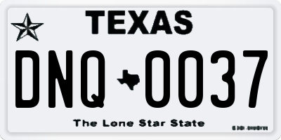 TX license plate DNQ0037