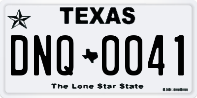 TX license plate DNQ0041