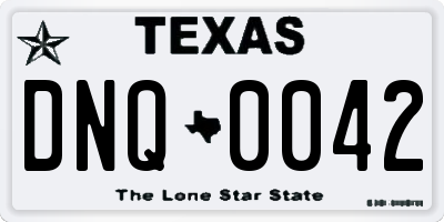 TX license plate DNQ0042