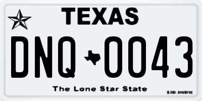 TX license plate DNQ0043